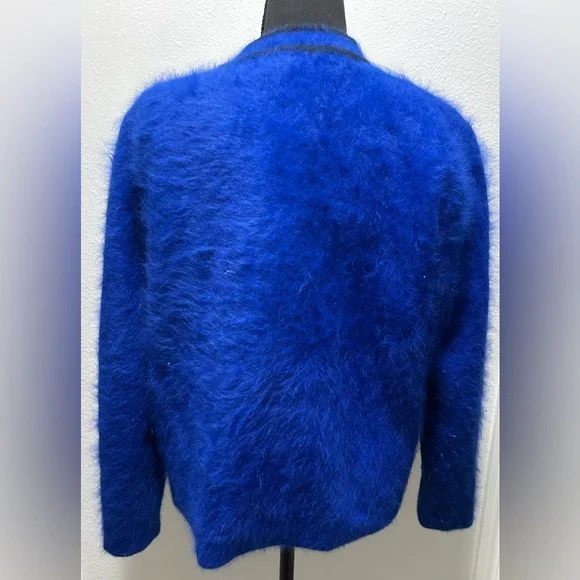 Venesha Vintage Angora Sweater Jacket - Medium - Blue - Used - Picture 2 of 5